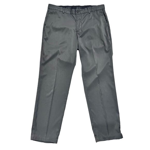 Nike Men's Golf Pants size 34/30 Medium Dark Grey Flat Front Dri Fit Nike Swoosh - Picture 1 of 12